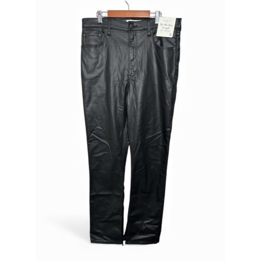 Abercrombie &‎ Fitch Coated Jeans 90s Slim Straight Sz 32 Ultra High Rise NWT